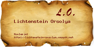 Lichtenstein Orsolya névjegykártya